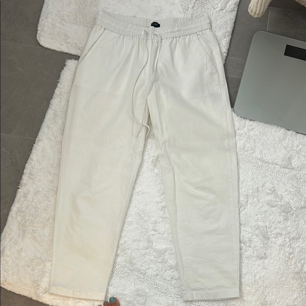 J Crew Womens White Casual Pants linen